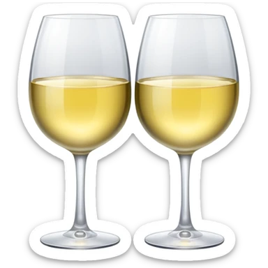 two white wine morder glasses cheering sticker