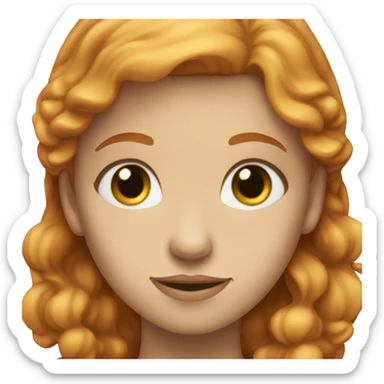 Light ginger haired girl with blueish green eyes  sticker