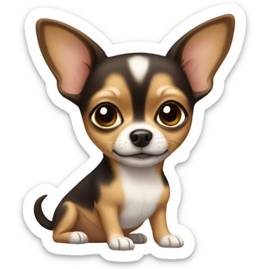 Chihuahua with girl brown hair sticker