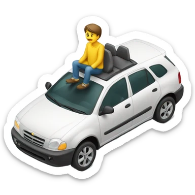 Homme assis sur toit d’une voiture  sticker