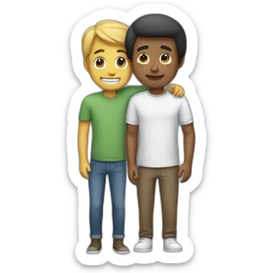 guy caring for his friend sticker