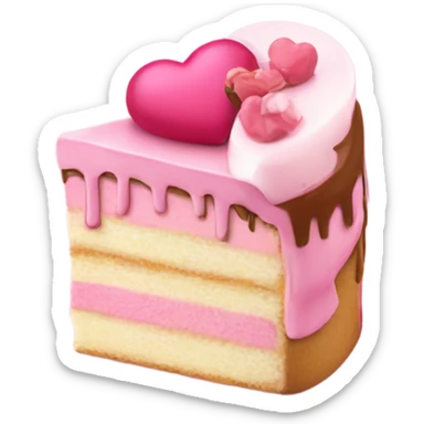 Heart with a little cake in sof pink coo sticker