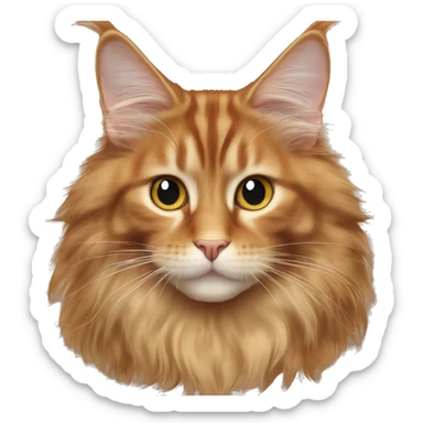 Maine Coon Light red cream hair with almond eyes sticker