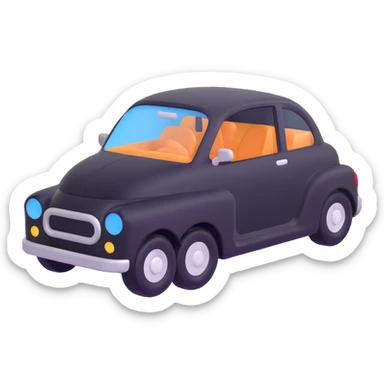 elegant solid car icon with a transparent protective film, refined and smooth design sticker