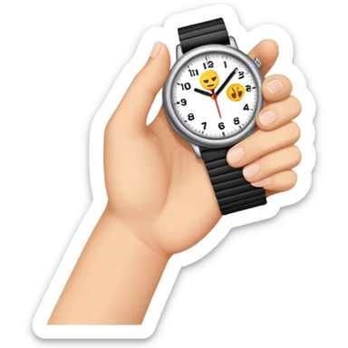 hand tapping on watch sticker