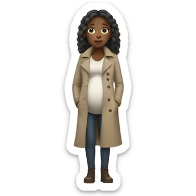 pregnant girl in trench sticker