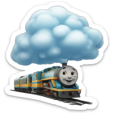 Cloud train sticker