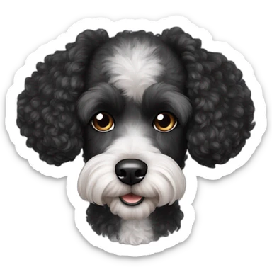 headshot miniture black poodle sticker