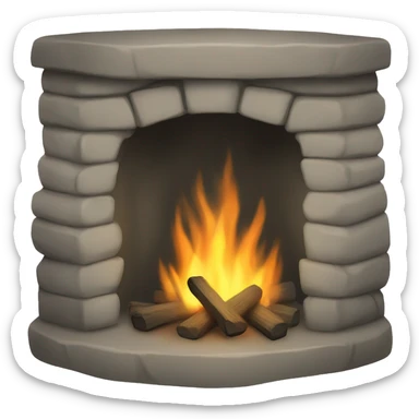 camp fireplace sticker