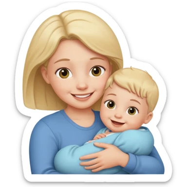 Draw an baby being hold by mother sticker