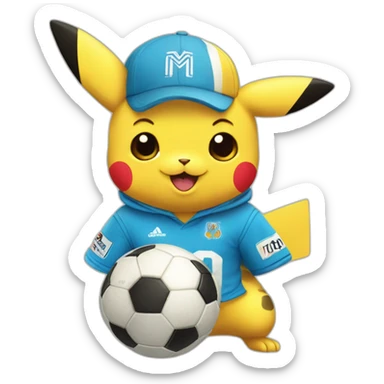 Pikatchu-soccer-fan-Marseille sticker