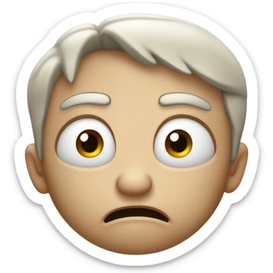 Grossed out mad face with mouth wrinkle sticker