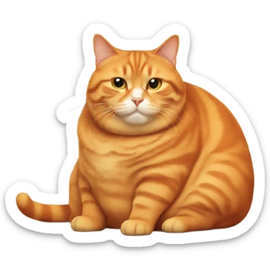 Obese orange cat sticker