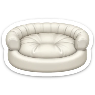 white Pet bed empty with no animal in it no dog in it I said sticker