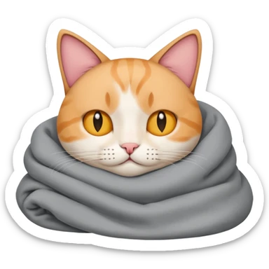 Lazy tired cat cute with blanket sticker