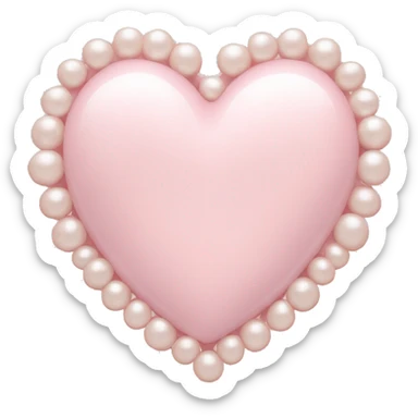 Pale pink heart with pale pink pearls around it  sticker