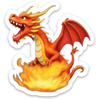 Dragon chinois qui crache du feu sticker