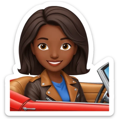 Classic mustang dark women sitting in sticker