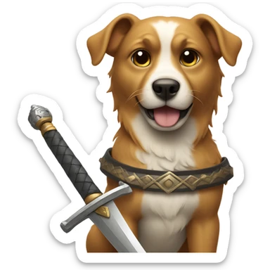 Dog with sword sticker