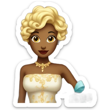 golden sugar baby with luxurius gifts in her luxurious apartment sticker