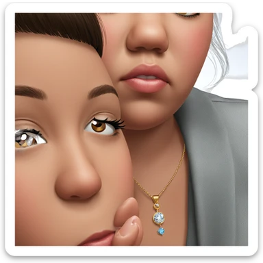 realistic jewelry portrait of girl sticker