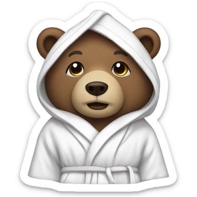 bear in a bathrobe sticker