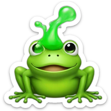 farting frog with green gas behind sticker