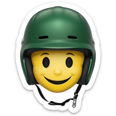 dark green skater helmet with smiley stickers sticker