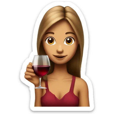 a girl chipmunk with a glass of wine sticker
