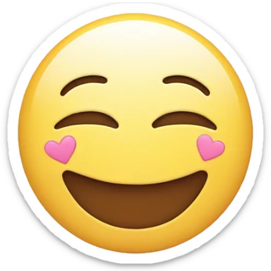 Smiley emoji with light pink hearts around it sticker