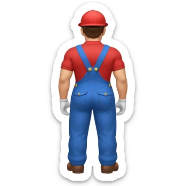 back view of super mario with huge massive buttcheeks  sticker