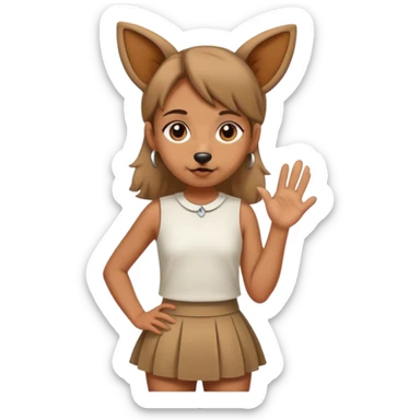 Girl dressed like a dog and in short skirt  sticker