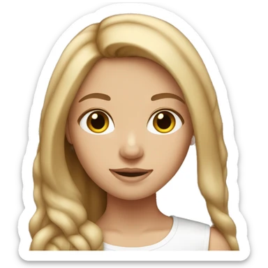 tan white girl with light brown hair  sticker