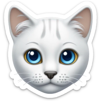 Gato blanco con ojos azules sticker