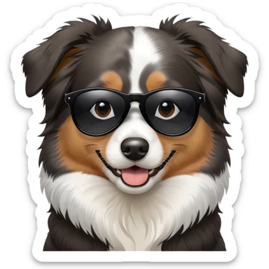 Australian shepherd wearing sunglasses sticker
