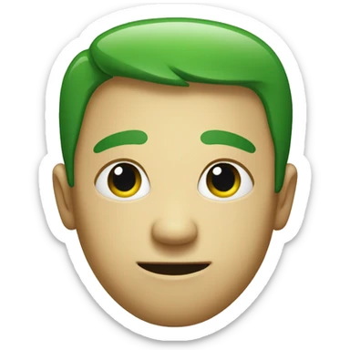 Green Face with a moderate closed smile  sticker
