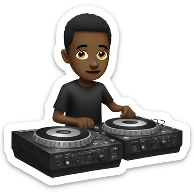 boy electro dj on turntables sticker