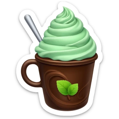 cup mint and chocolate ice cream sticker