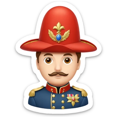 Tomato wearing Napoleon's cocked hat and military officer uniform sticker