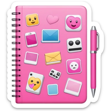girly pink note book stickers  sticker