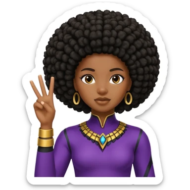 Black girl with Afro doing the wakanda forever gesture sticker