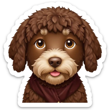 Chocolate labradoodle sticker