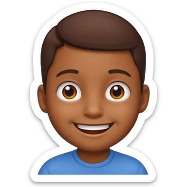 Cute kid emoji brown sticker