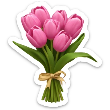 pink tulip bouquet sticker