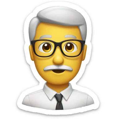 emoji con gafas y pensativo  sticker