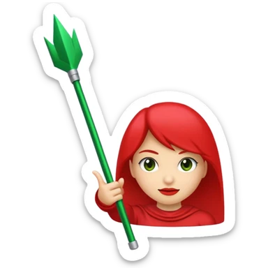 Tag vermelha com uma flecha pra cima verde sticker