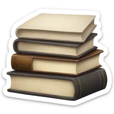 neutral stack of books sticker