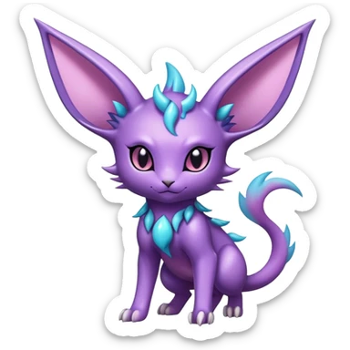 Shiny Dark Cute Edgy Cool Espeon-Nidorino-Liepard-fusion-hybrid full body  sticker