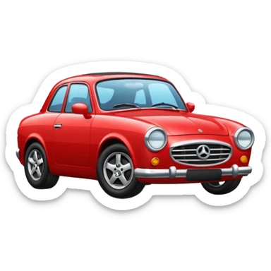 Red car the head in right sticker