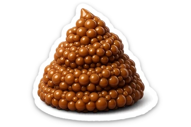 EMOJI STILE IPHONE 3D DI UNa montagna di feci a palline stile emoji iphone E FALLO MOLTO REALISTICO IN 3D sticker